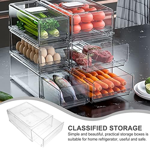 Angoily Clear stivuibile ușor trage cutii sertare și în cămară Organizator acasă, frigider pune sertar, congelator, la plastic