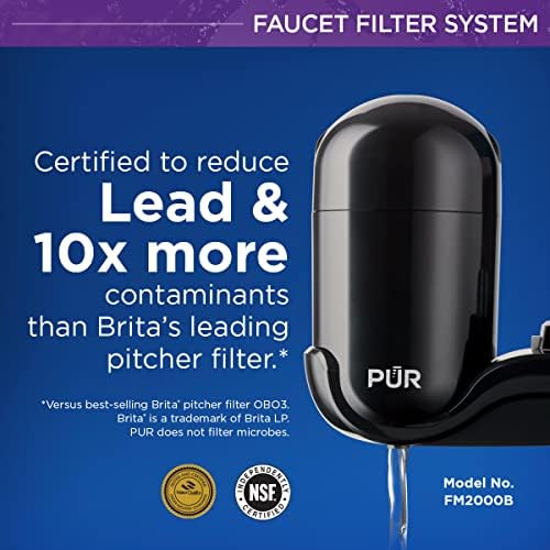 Sistem de filtrare a apei PUR FAUCET, Black-Vertical Faucet Mount pentru apă crocantă, răcoritoare, FM-2000B