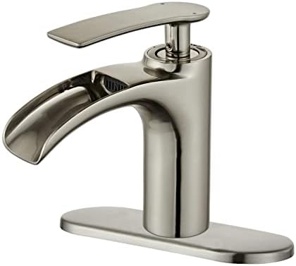 Cascadă de robinet cu chiuvetă cromată de baie cu farfurie și furtuni, robinet de toaletă cu o singură gaură, un singur mâner,