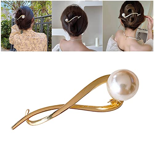 Clipuri de păr de toamnă Clipuri de păr minimalist pentru femei pentru femei și fete Pini de păr Zâmbetul lunii Pearl Pin Pins