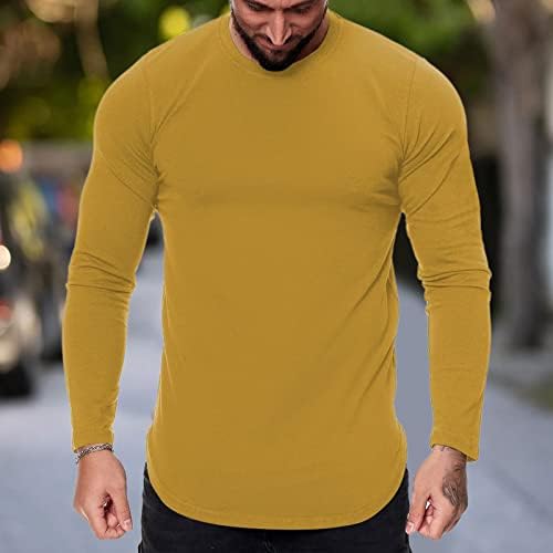Zddo Tricouri cu mânecă lungă pentru bărbați, echipaj de antrenament pentru echipamente de topuri de toamnă înveliți tricouri