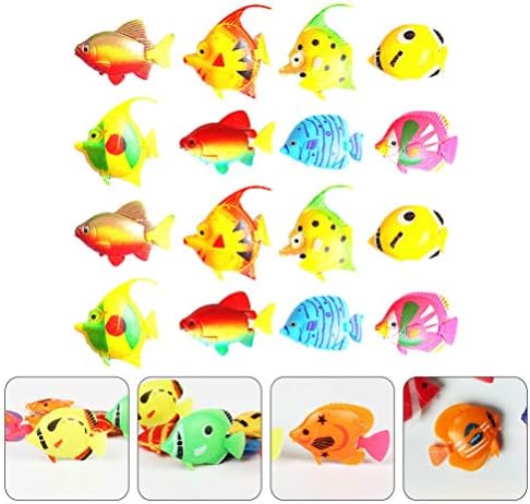 Adoofan Mini Toys Childrens 24pcs acvariu pește artificial artificial salvator plutitor pește tropical fals pentru decorațiuni