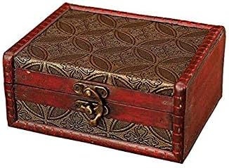 Joonor Wooden Comasure Box- Chest de comori pentru trinkets, carduri taro, cadouri și decorațiuni de casă, vintage din lemn