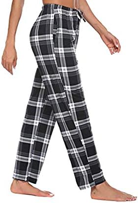 Pantaloni de pijama Pijama Buffalo cu talie înaltă și roșu Plăci PJS Sleep-Sleep Plus Dimensiune Drawstring Pantonaj Long Pajama Pantaloni
