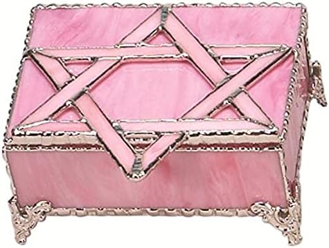 Design de cadouri din Israel cu cutie de bijuterii din sticlă roz realizată manual