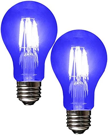 SleekLighting LED cu filament de 4 wați A19 becuri de culoare albastră-ul listat, bec de bază E26-economie de energie-durează