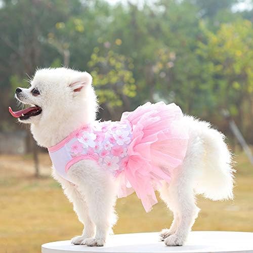 Pixriy dulce rochie de cățeluș din dantelă rochie de câine tutu fustă primăvară vară violet roz rochie prințesă