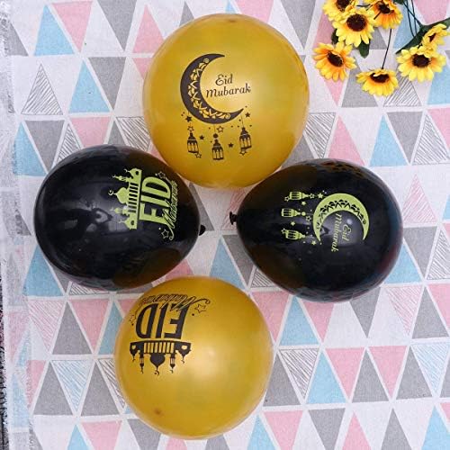 BinaABC Eid Mubarak Latex Balloons, Ornament de decorare islamică Eid, 12 inci, 12pcs