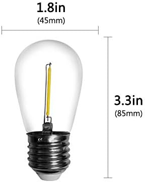 MD Lighting 25-Pack S14 LED bec String Becuri 7 Watt echivalent echivalent Lumina zilei Alb 6000K 0.65 W E26 LED Edison înlocuire