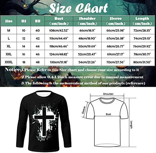 XXZY 2022 TSHIRTS pentru bărbați noi pentru bărbați Fashion Casual Halloween Crew Neck 3d Digital Printing Tricouri cu mânecă lungă