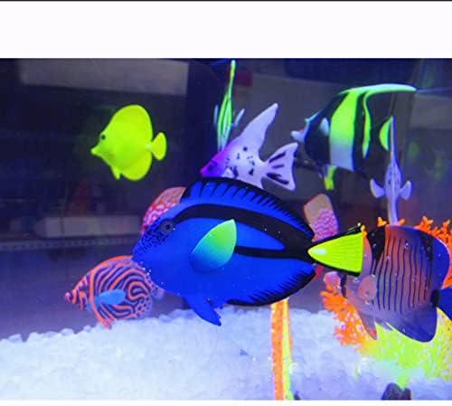 Pssopp acvariu pește Artificial Rezervor de pește plutitor fals pește Tropical amuzant luminos Silicon pește realiste mișcare