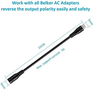 Belker cu 2 pini Polaritate Converter Invers Plug de cablu Adaptor de curent alternativ B013UJAZY8 B078LSVVTB