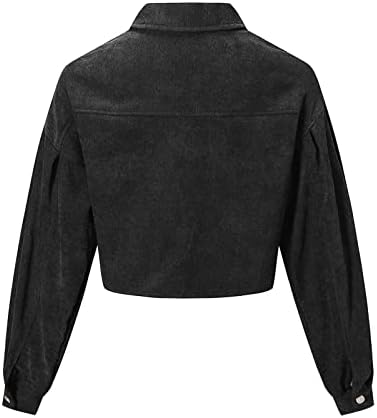 Mânecă cu balon haina clasică pentru femei decupate de colegiu straturi de primăvară zipup corduroy confortul confortabil solid