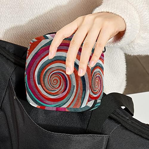 Geanta de depozitare a șervețelului sanitar, geanta de epocă, geanta tamponului, geanta de machiaj, dungi colorate abstracte spirale de cravată