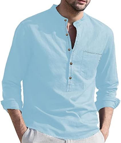 Cămăși de toamnă pentru bărbați pentru bărbați primăvară și toamnă color solid top tricou casual bumbac suport pentru lenjerie